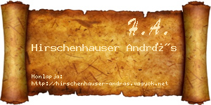 Hirschenhauser András névjegykártya