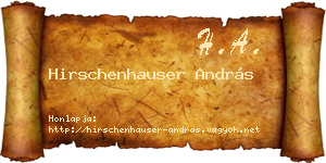 Hirschenhauser András névjegykártya